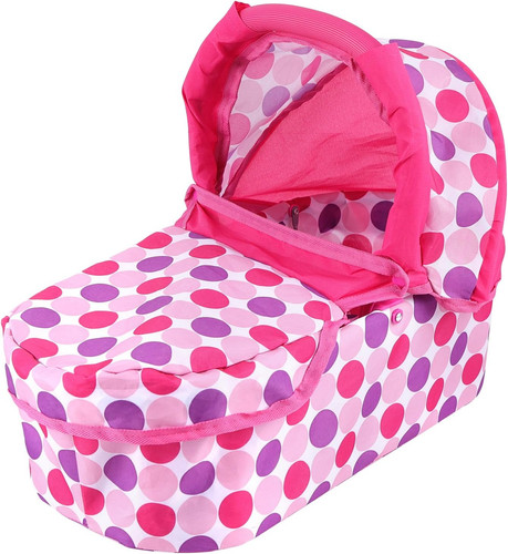 Baby Doll Crib for 12-18 Inch Dolls Pink Baby Doll Bed Bassinet Play Set with Re - Picture 7 of 12