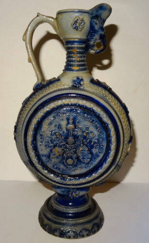 DEUTSCHER STEINZEUGKRUG WESTERWALD 18. / 19. JH. WESTERWALD STONEWARE JUG - Bild 2 von 10