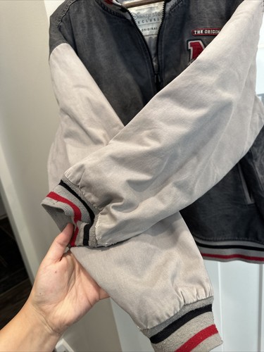 Disney Store Mickey Mouse Vintage Denim Varsity Bomber Jacket Size Large - Picture 7 of 12