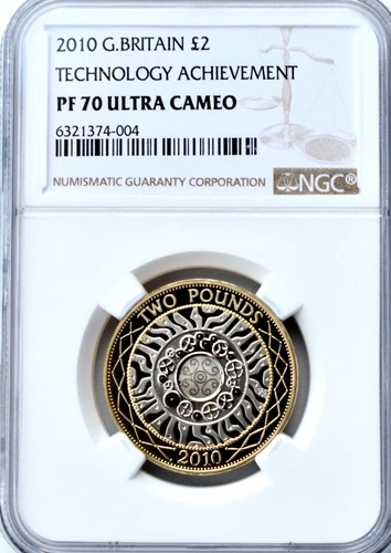 2010 £2 Two Pound Celtic Technology PROOF NGC PF70 Great Britain