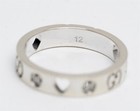GUCCI 18K White Gold 1/10ctw Diamond Icon Heart Cutout Diamond Ring Band w/box — photo 5