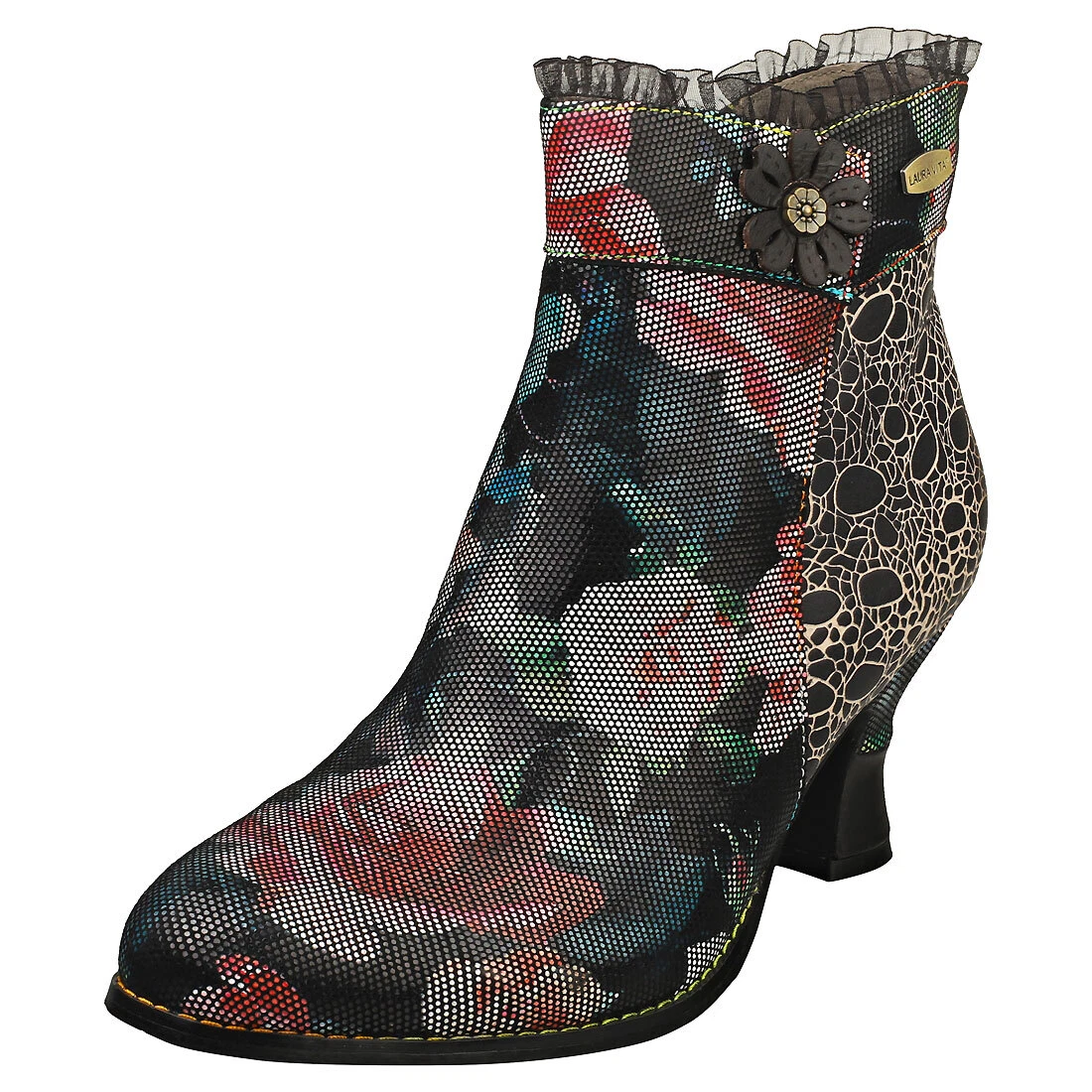 Laura Vita Gicgaso Womens Black Multicolour Ankle Boots 8 US eBay