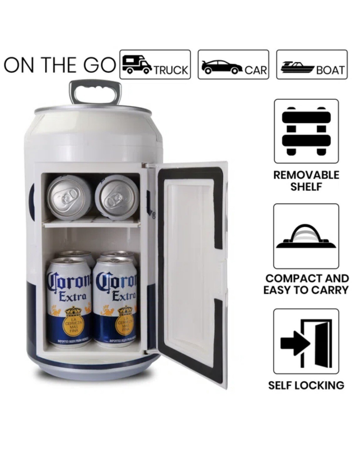 Koolatron Corona&reg; Portable 8 Can Mini Fridge, 12V DC/110V A