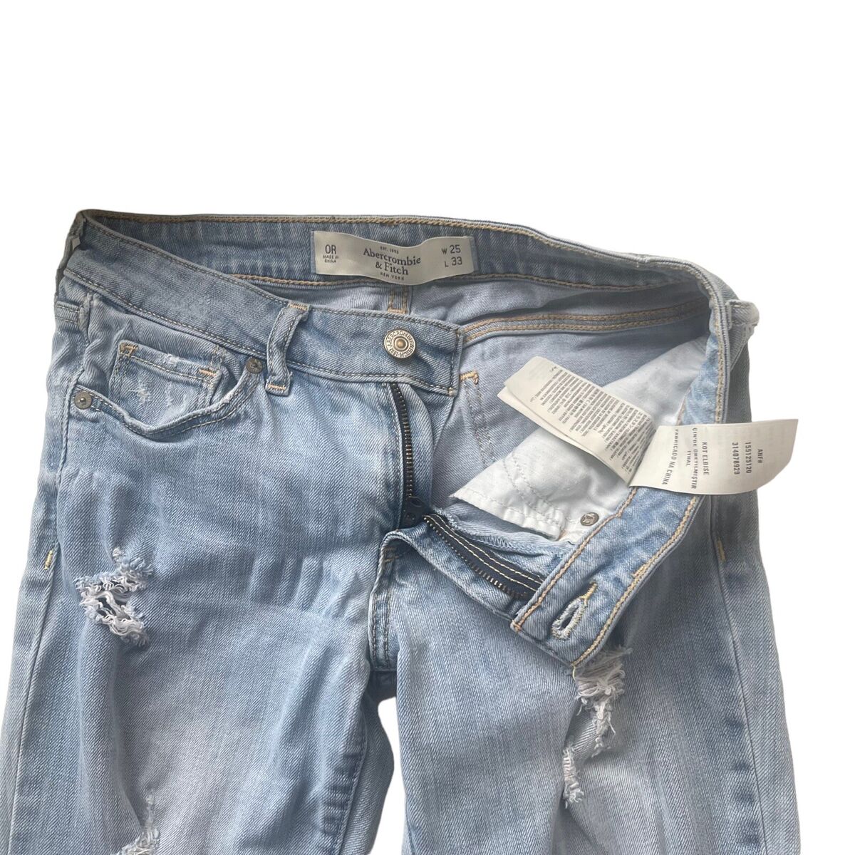 Abercrombie and Fitch Jeans 0R Blue Low Distressed Straight Abercrombie and Fitch Jeans 0R Blue Low Distressed Straight