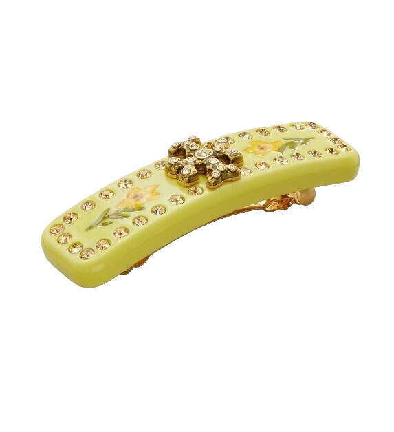 Auth Tory Burch Gold Yellow Embellished Roxanne Hair  display picture 3