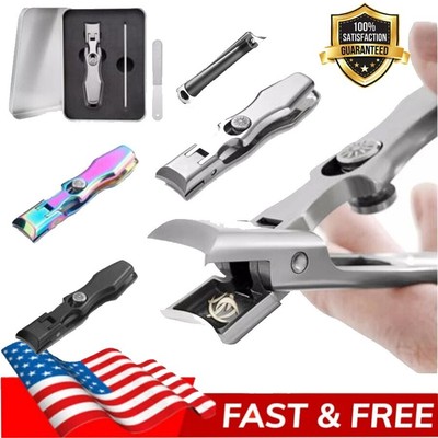 Upgrade Nail Clippers for Men w/Catcher, Heavy Duty Toe Nail Clippers for Thicks