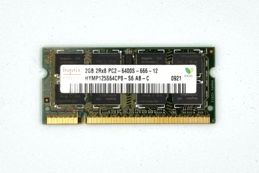Hynix 2GB 2RX8 DDR2 800MHz PC2-6400S SODIMM Laptop RAM Memory 200 Pin - Immagine 2 di 3