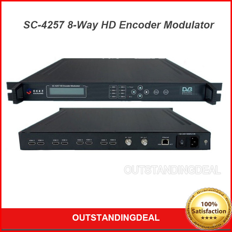 SC-4257 8-Way HD Encoder Modulator Rack-Mounted HDMI Input to DTMB