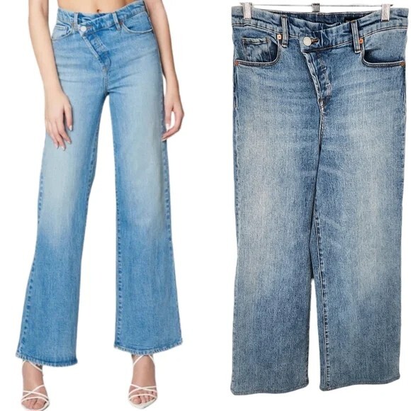 Blank NYC Overlap Fly High Rise Ribcage Straight Wide Leg