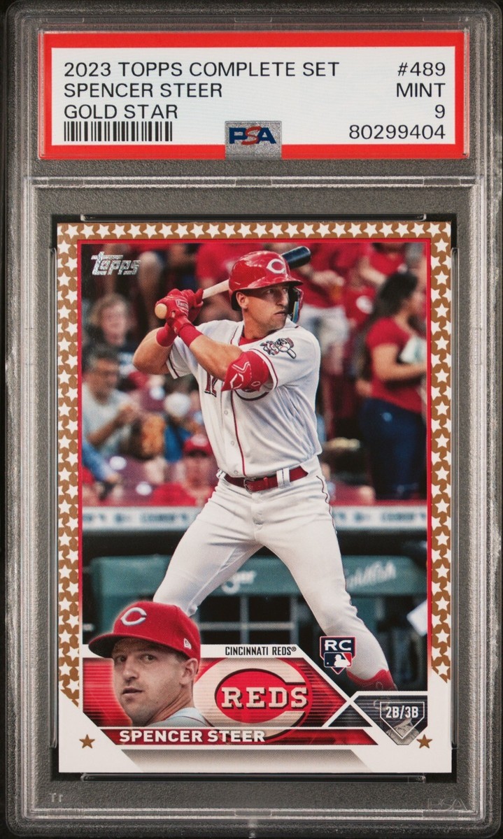 2023 Topps Complete Set - Spencer Steer #489 Gold Star (RC) for