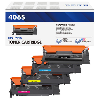 4 Toner CLT-406S für Samsung Xpress C410W CLX-3305 CLX-3305FN CLP-365W CLX-3300