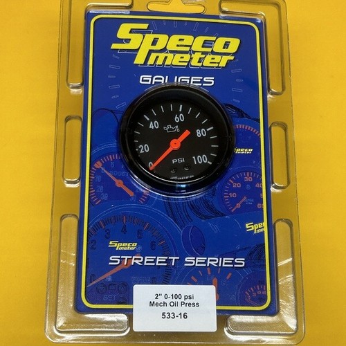 Mechanical oil pressure gauge 0-100 PSi Speco Performance 52mm 2" black 533-16 - Picture 1 of 5