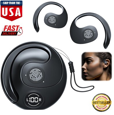 Ear-Hook Bluetooth 5.3 Headset TWS Wireless Earphones Earbuds Stereo Headphones