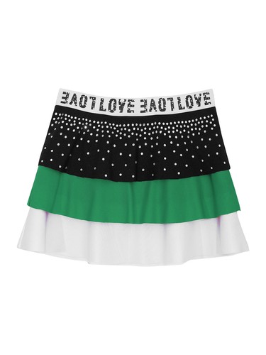 Kids Girls Dress Ruffled Skirt Tiered Dancewear Cheerleading Christmas A-Line - Picture 23 of 46