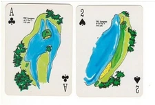 TPC Sawgrass Golf Club Holes 17 & 18 ~ 2 Vintage Single Swap Playing Cards 