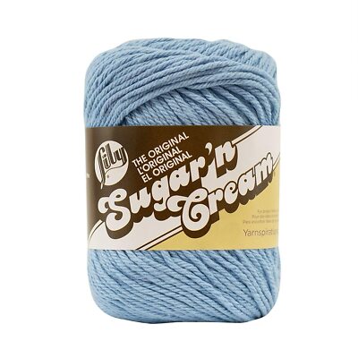 Lily Sugar 'N Cream Solid Yarn Medium Gauge 100% Cotton 2.5 oz Light Blue