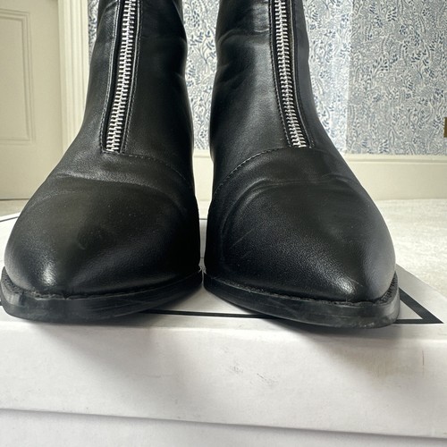Z Code Z Black Faux Leather Zip Detail Boots Size 7 - Picture 13 of 20