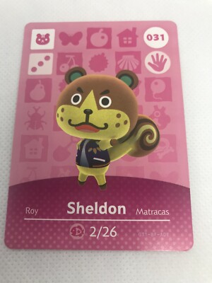 #031 Sheldon Animal Crossing Amiibo Card Series 1, US Version Nintendo ...