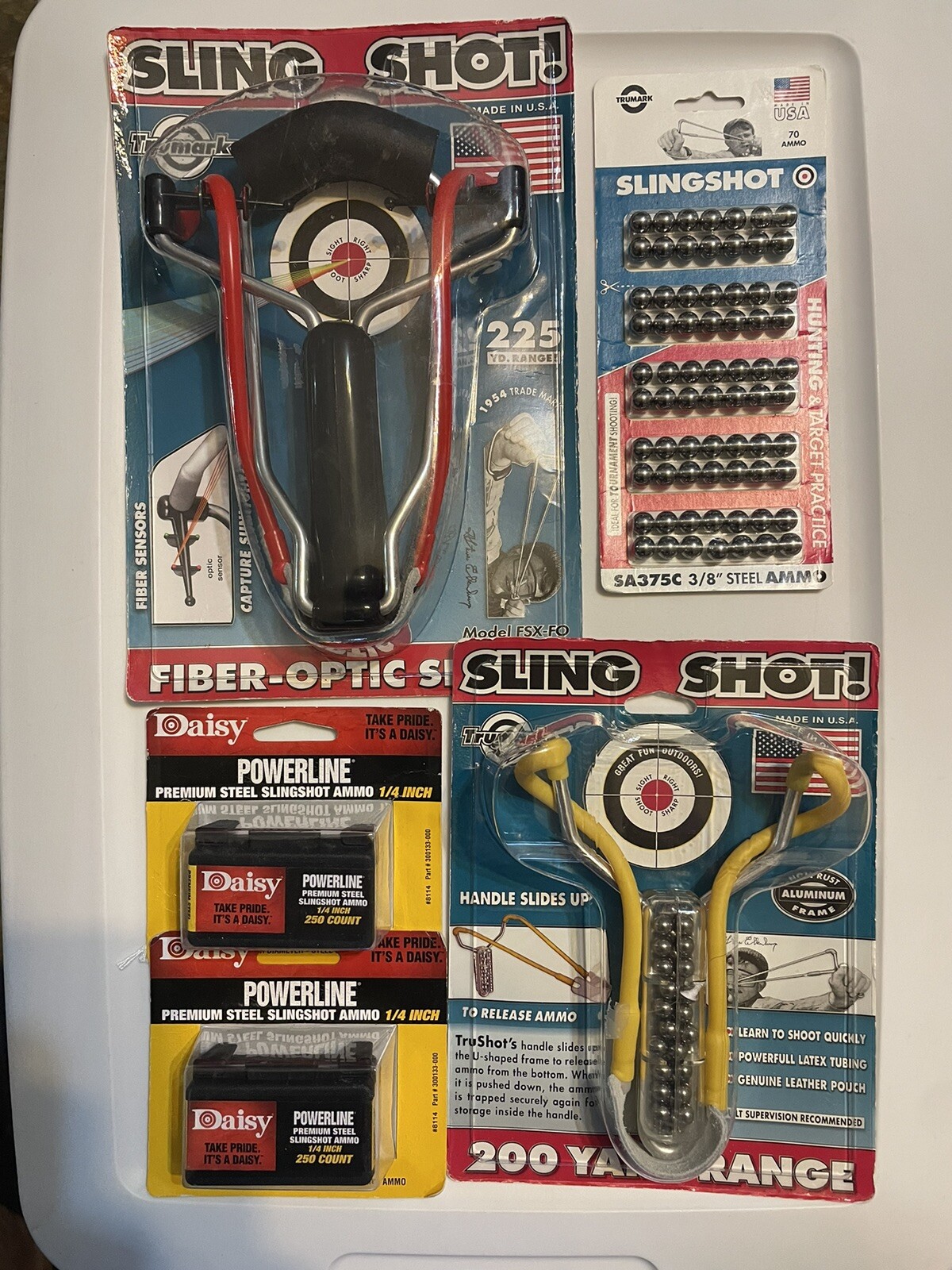 Vintage Trumark Slingshots No.S9 & FSXFO Bundle Plus Ammo Made In