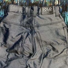 VTG Y2K Made In USA SOLO STREETWEAR SEMORE REFLECTIVE BAGGY JEANS 28x29 Loose