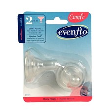 2 Pack Evenflo Comfi Silicone Nipples Medium 3-6 Months Ease Transition NEW