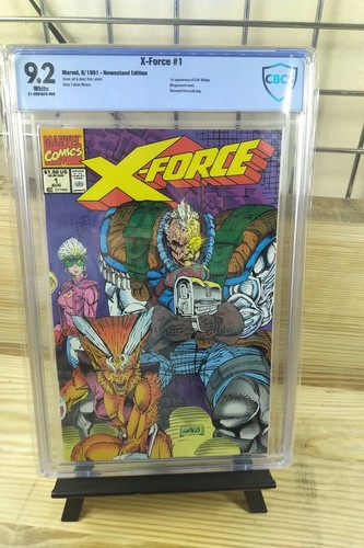 X-Force #1 CBCS 9.2 Newsstand Marvel Comics 8/91 WP Wraparound poly-bag na CGC