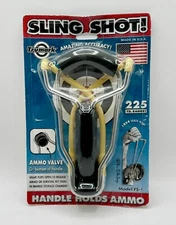 Trumark FS-1 Slingshot 225 Yard Range Handle Holds Ammo Made In USA Wrist Rocket