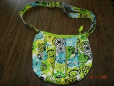 VERA BRADLEY Cross Body Crossbody Bag Purse Lime Green black geometric