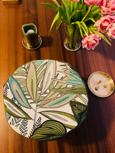 Yogakissen Meditationskissen aus Baumwolle mit Dinkelspelzfüllung | Ø 30 cm | --