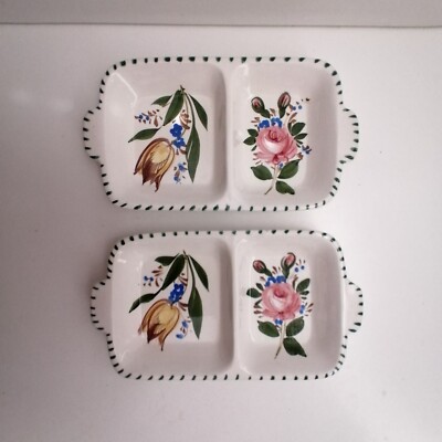 2 x BASSANO Italienische Renaissance Fayence Nove Rose Beilagenschalen 20cm