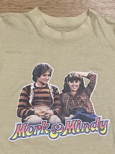 Vintage 1978 Mork And Mindy T.V. Show T-Shirt 70s XS 14x20 Comedy Robin Williams