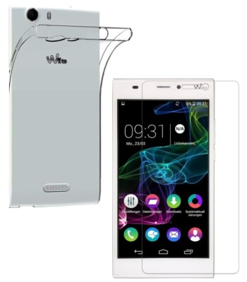For WIKO RIDGE 4G TEMPERED GLASS SCREEN PROTECTOR + CLEAR SILICONE CASE COVER