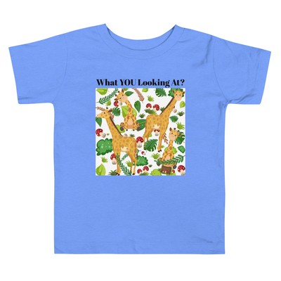 Custom Design Boy's Toddler Giraffe ''What You Looking At?'' T-Shirt