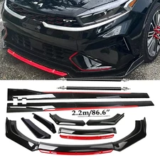 Front Bumper Lip Chin Spoiler Splitter Body Kit Glossy Black For Kia Forte UNIVE