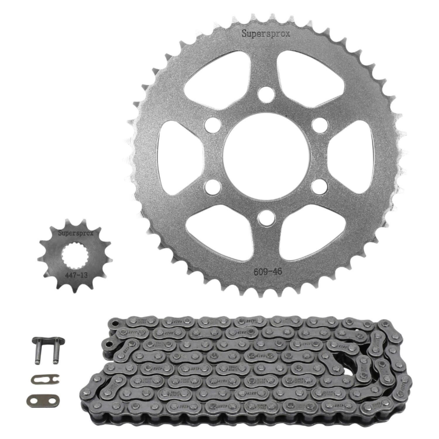 Kit chaîne Keeway 125 RKF 2017-2023 renforcé 428 avec transmission 13x46