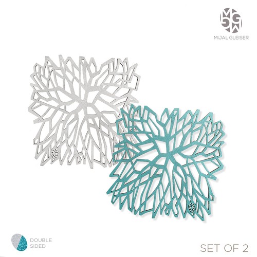 Mijal Gleiser Double Sided Trivets Hot Pads Pot Holder Laser Cut Set of 2 - Picture 39 of 58