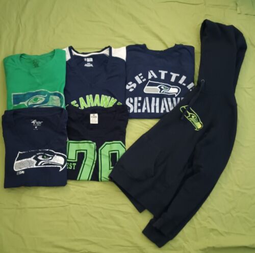Lot Of Women Size Medium Seattle Seahawks Shirts And Hoodie Pink Retro Sport NFL - Picture 1 of 24