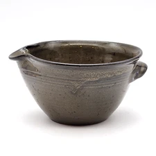 Vintage Jugtown Ware Batter Mixing Bowl Pottery 1999 Handle Spout 4.5" tall