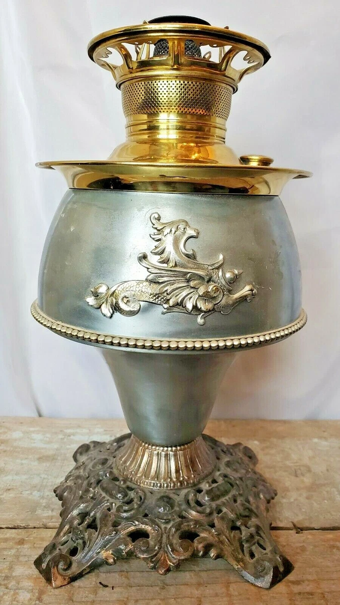 Miller Juno Lamp Oil Lamp LIGHTING kerosene VICTORIAN antique Gargoyle Dragon