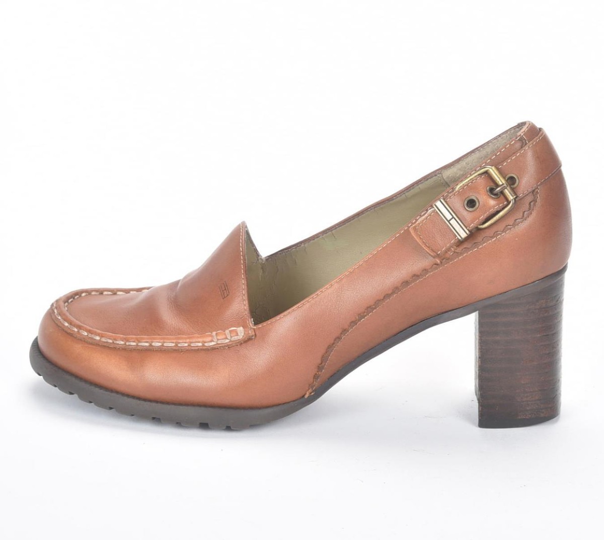 Tommy Hilfiger 90s Brown Loafer with High Block Heel Size 9  display picture 2