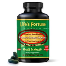 Life's Fortune Multi-vitamin Advanced Energy Support 90 Vegetarian Tablets