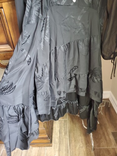 COACH Runway Silk Chiffon Dress Palm Tree Jacquard High Low US6 S-M Celebs Rare - Picture 19 of 24