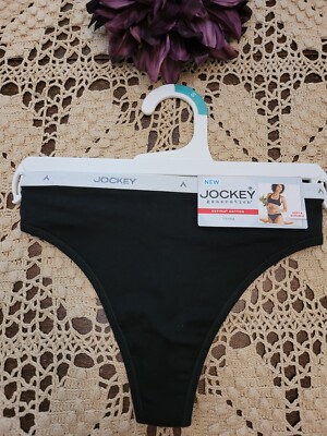 スーツ SS25 THONG ICON COTTON LOGO (0000F3786 001) JOCKEY GENERATION LOGO Supima Cotton Thong Black 5/S Soft