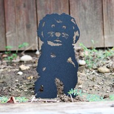 Maltese Black Metal Dog Silhouette