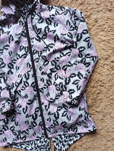 VANS Mercy Mujer Reversible Parka Abrigo Chaqueta Floral Rosa Negro Talla Pequeña S - Imagen 4 de 9