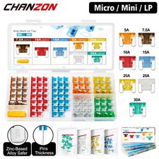 Micro Mini Low Profile Car Fuse Auto 5A 7.5A 10A 15A 20A 25A 30A Assortment Kit