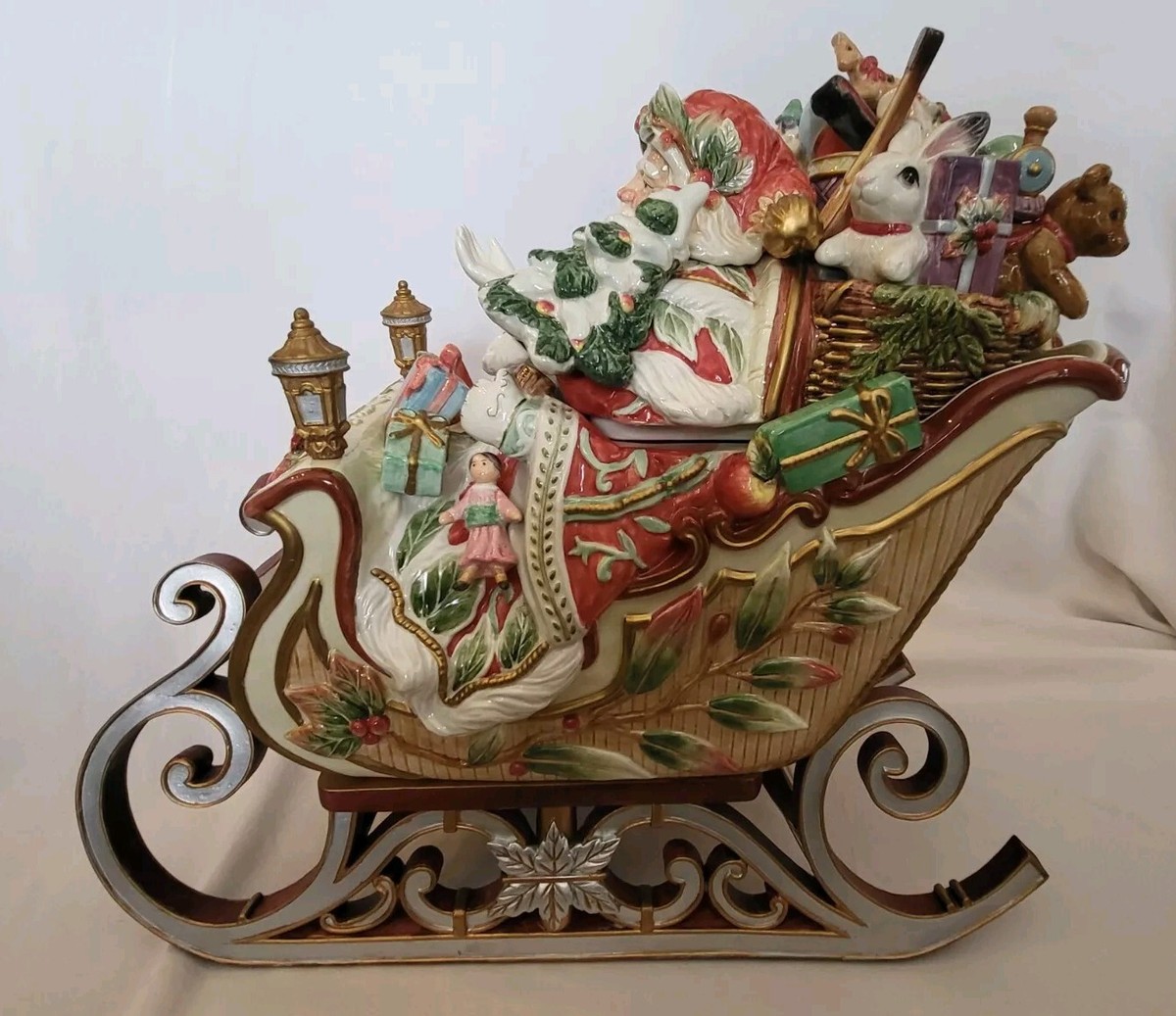 XL Fitz & Floyd Enchanted Holiday Santa Sleigh Christmas Soup