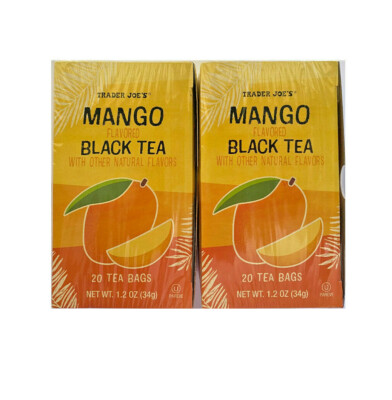 Trader Joe's Mango Flavored Black Tea 20 Tea Bags 2 PACK