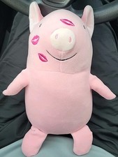 Aurora Jasmine Pig Plush Pink Squishy Lipstick Marks Kiss Lips Stuffed Animal