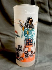 Famous Oklahoma Indians Frosted Glass Hen-Toh...